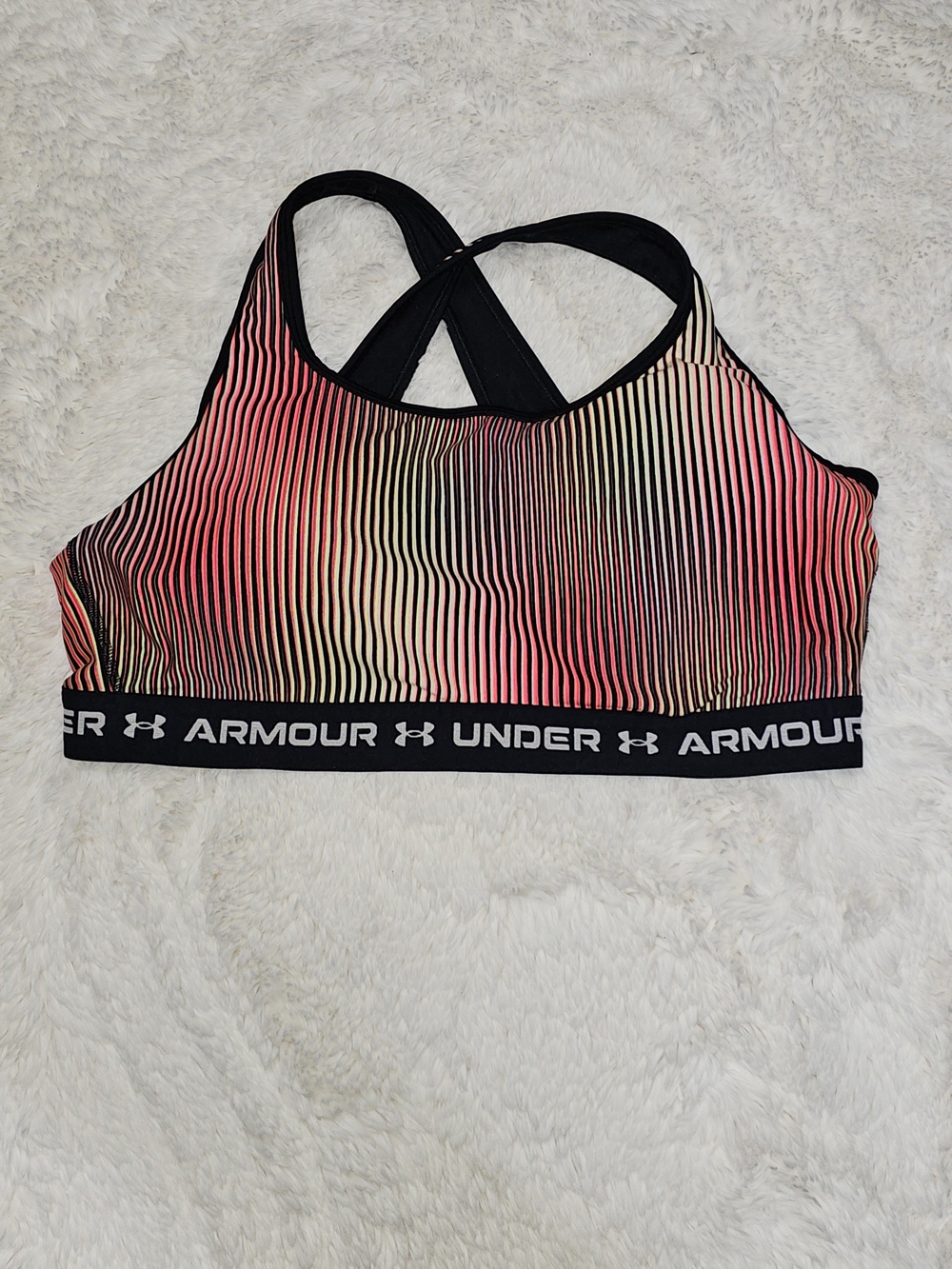 Under Armour Ombre Pink Striped Racerback Sports Bra-3X